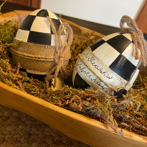 Mackenzie Childs set of 3 woodland eggs - Picture 2 of 4